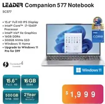 Leader Computers Leader Companion 577 Notebook offer