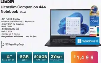 Leader Computers Leader Ultraslim Companion 444 Notebook offer
