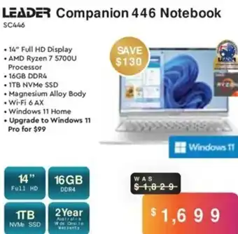Leader Computers Leader Companion 446 Notebook offer