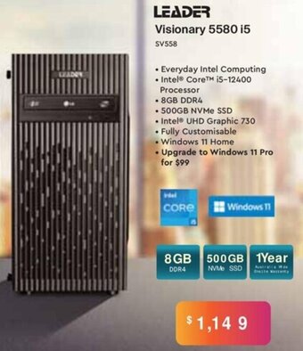 Leader Computers Leader Visionary 5580 i5 offer