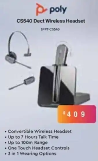 Leader Computers CS540 Dect Wireless Headset offer