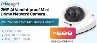 Leader Computers Milesight 2MP AI Vandal-Proof Mini Dome Network Camera offer