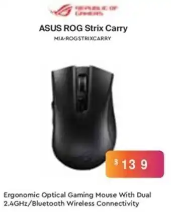 Ergonomic Optical Gaming Mouse With Dual 2.4GHz/Bluetooth Wireless Connectivity