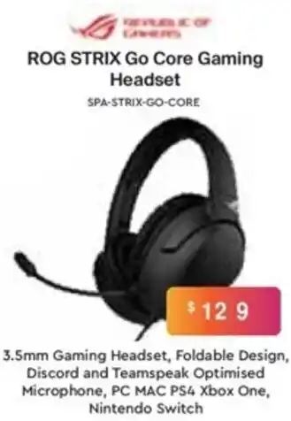 Leader Computers ROG Strix Go Core Gaming Headset offer
