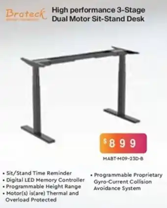 Leader Computers High Performance 3-Stage Dual Motor Sit-Stand Desk offer