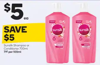 Woolworths Sunsilk Shampoo or Conditioner 200ml offer