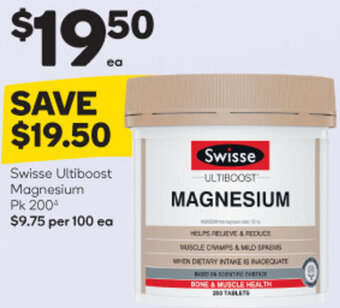 Woolworths Swisse Ultiboost Magnesium Pk 200^ offer