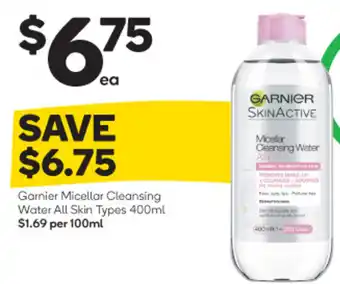 Woolworths Ganier Micellar Cleansing Water All Skin Types 400ml offer