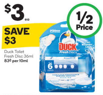 Woolworths Duck Toilet Fresh Disc 36ml offer