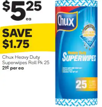 Woolworths Chux Heavy Duty Superwipes Roll Pk 25 offer