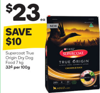 Woolworths Supercoat True Origin Dry Dog Food 7kg offer