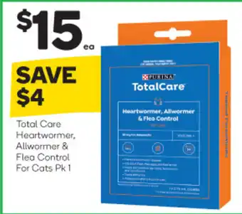 Woolworths Total Care Heartwormer & Allwormer & Lea Control for Cats Pk 1 offer