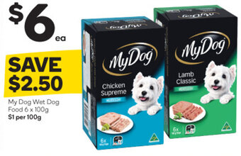 Woolworths My Dog Wet Dog Food 6x100g offer