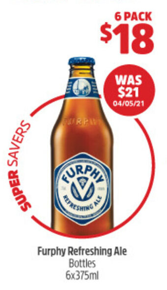 Woolworths Furphy Refreshing Ale Bottles 6x375ml offer