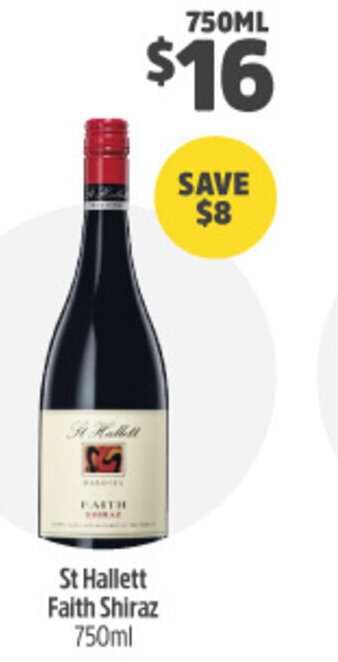Woolworths St Hallett Faith Shiraz 750ml offer