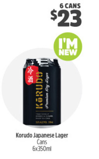 Woolworths Korudo Japanese Lager Cans 6x350ml offer