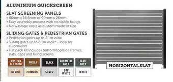 Stratco Aluminium Quickscreen offer