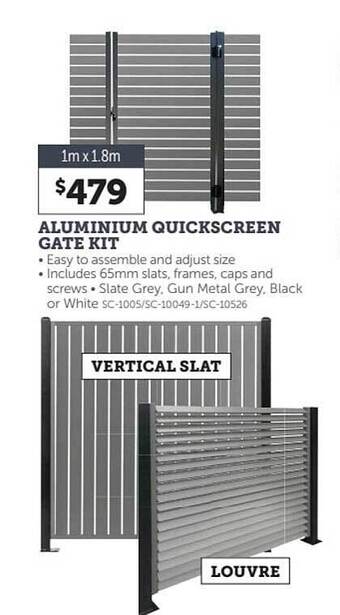 Stratco Aluminium Quickscreen Gate Kit offer