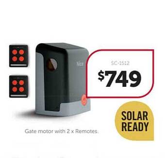Stratco Gate Motor With 2x Remotes offer
