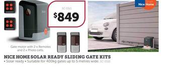 Stratco Nice Home Solar Ready Sliding Gate Kits offer