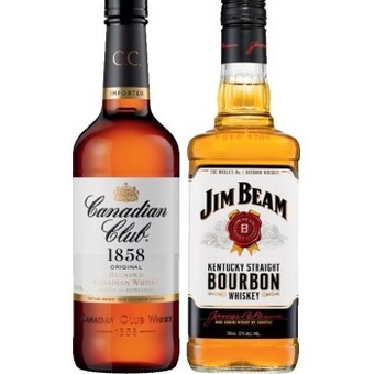 IGA Canadian Club Whisky or Jim Beam White Label Bourbon 700mL offer