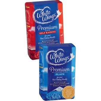 IGA White Wings Premium Self Raising or Plain Flour 1kg offer