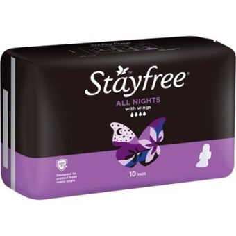 IGA Stayfree All Nights Extra Long with Wings Pads 10 Pack offer