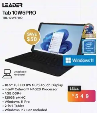 Leader Computers Leader Tab 10W5PRO offer