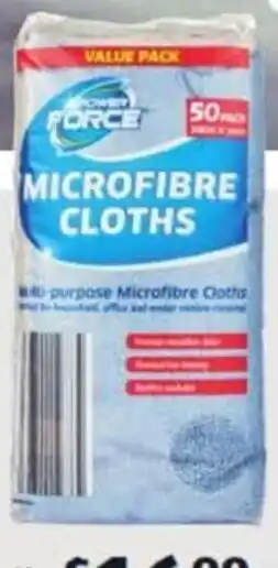 ALDI Power Force Microfibre Cloths 50pk offer