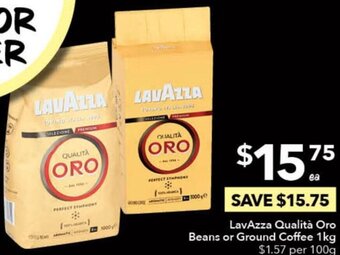 Ritchies Lavazza Qualità ORO Beans or Ground Coffee 1kg offer