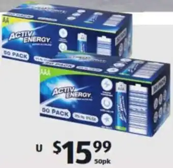 ALDI ActivEnergy Super Alkaline Batteries 50pk offer