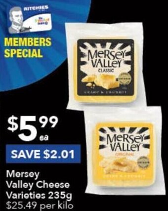 Ritchies Mersey Valley Cheese 235g offer