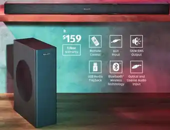 ALDI 2.1 Channel Soundbar With Wireless Subwoofer offer