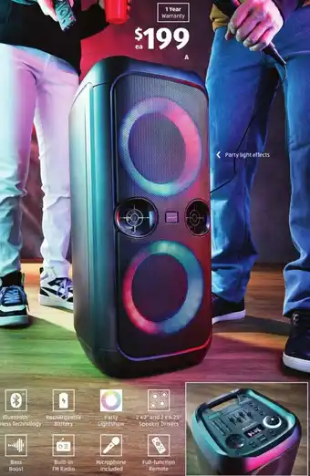 ALDI Portable Party Speaker System With Bluetooth offer