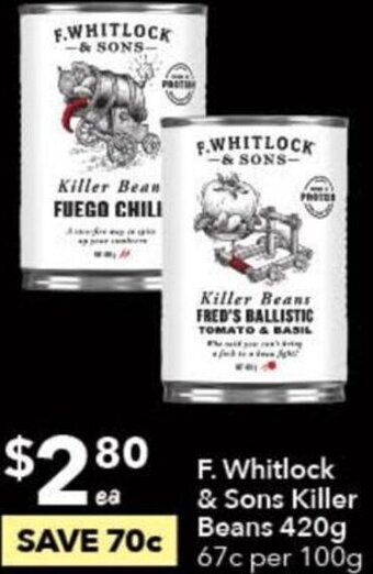 Ritchies F. Whitlock & Sons Killer Beans 420g offer