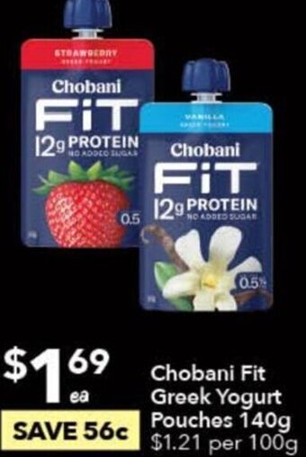 Ritchies Chobani Fit Greek Yogurt Pouches 140g offer