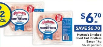 Ritchies Hutton's Smoked Short Cut Rindless Bacon 1 kg offer