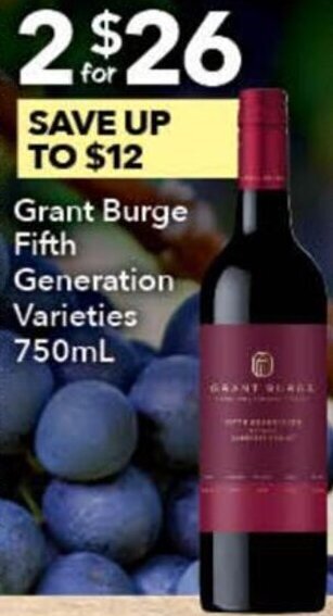 Ritchies Grant Burge Fifth Generation Varieties 750ml offer