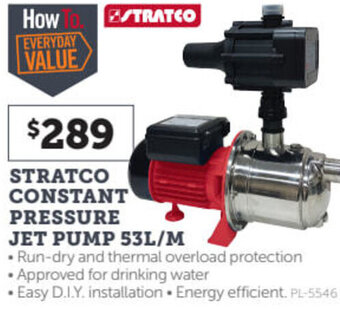 Stratco Stratco Constant Pressure Jet Pump 53L/M offer