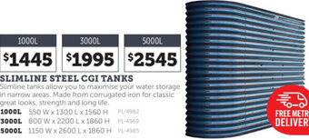 Slimline Steel CGI Tanks 5000L