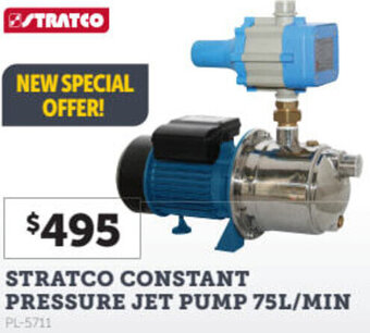 Stratco Stratco Constant Pressure Jet Pump 75L/Min offer