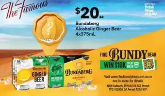 Ritchies Bundaberg Alcoholic Ginger Beer 4x375ml offer