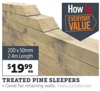Stratco Treated Pine Sleepers 200 x 50mm 2.4m Length offer