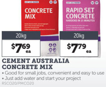 Stratco Cement Australia Concrete Mix 20kg offer