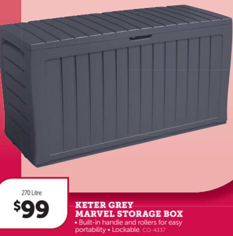 Keter Grey Marvel Storage Box 270 Litre offer at Stratco