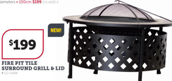Stratco Fire Pit Tile Surround Grill & Lid offer
