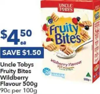 Ritchies Uncle Tobys Fruit Bites Wildberry Flavour 500g offer