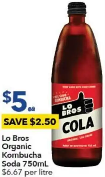 Lo Bros Organic Kombucha Soda 750ml