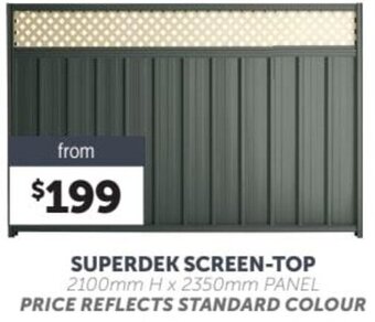 Stratco Superdek Screen-Top offer