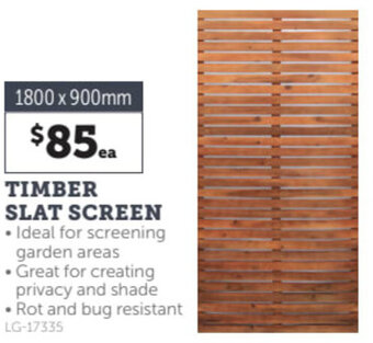 Stratco Timber Slat Screen 1800 x 900mm offer